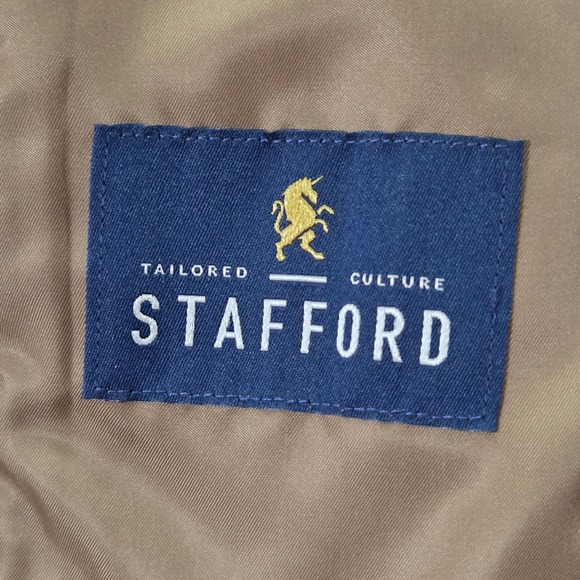 Stafford Classic Fit Corduroy Sport Coat Blazer Elbow Patch Mens‎ Brown 50R - Picture 7 of 8